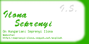 ilona seprenyi business card